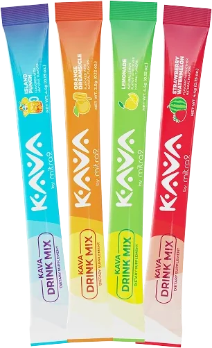 Kava by Mitra9 drink mix packets in four flavors
